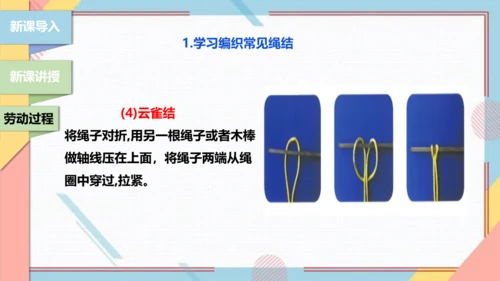 【北师大版】三年级《劳动实践指导手册》第10课《小小绳结用处大》课件