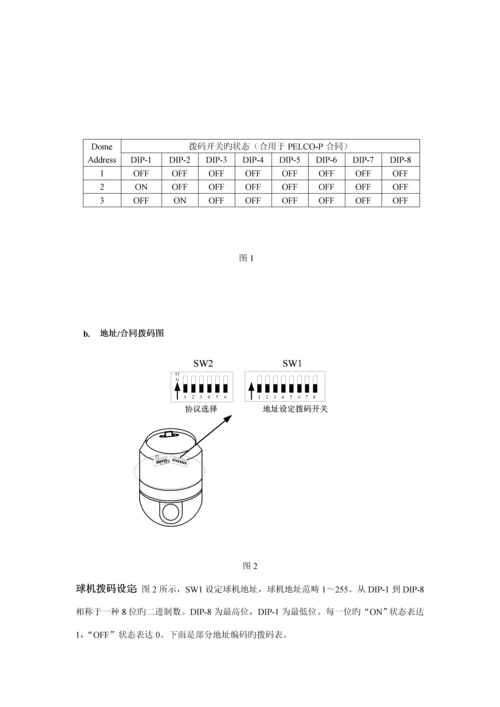 智能高速球型摄像机使用标准手册.docx