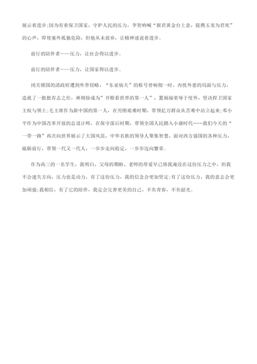 [压力议论文文档800字高中]高中压力作文800字.docx