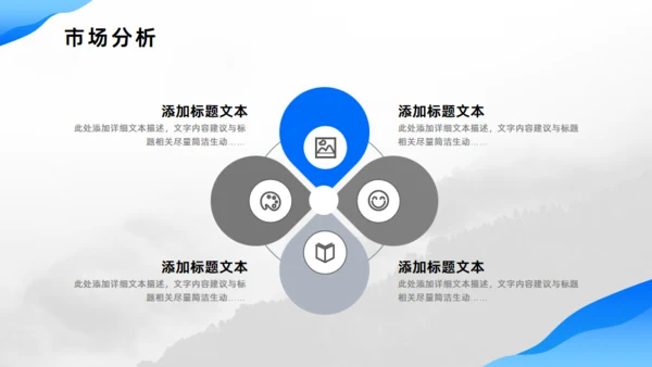 流体渐变蓝色项目商业计划书通用PPT模板
