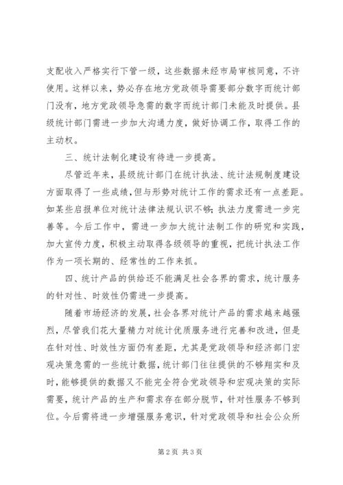 县级统计工作问题报告.docx