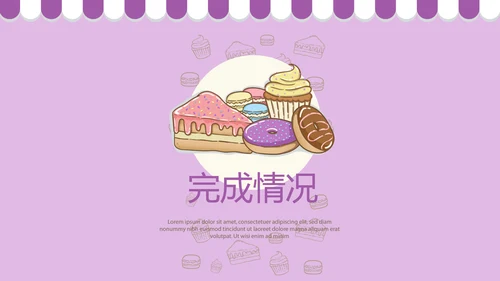 紫色简约蛋糕甜点烘焙动态PPT