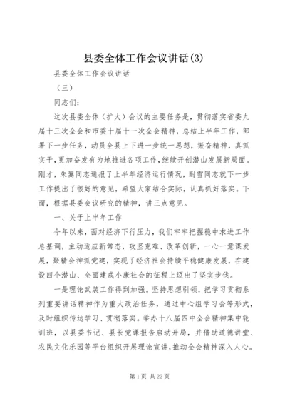 县委全体工作会议讲话(3).docx