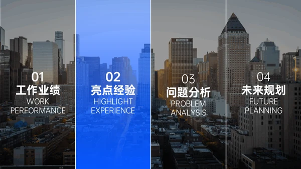 年终总结大气蓝色商务通用PPT模板