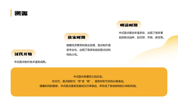 黄色简约中式面点介绍PPT模板