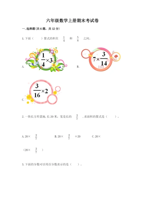 六年级数学上册期末考试卷含完整答案【有一套】.docx