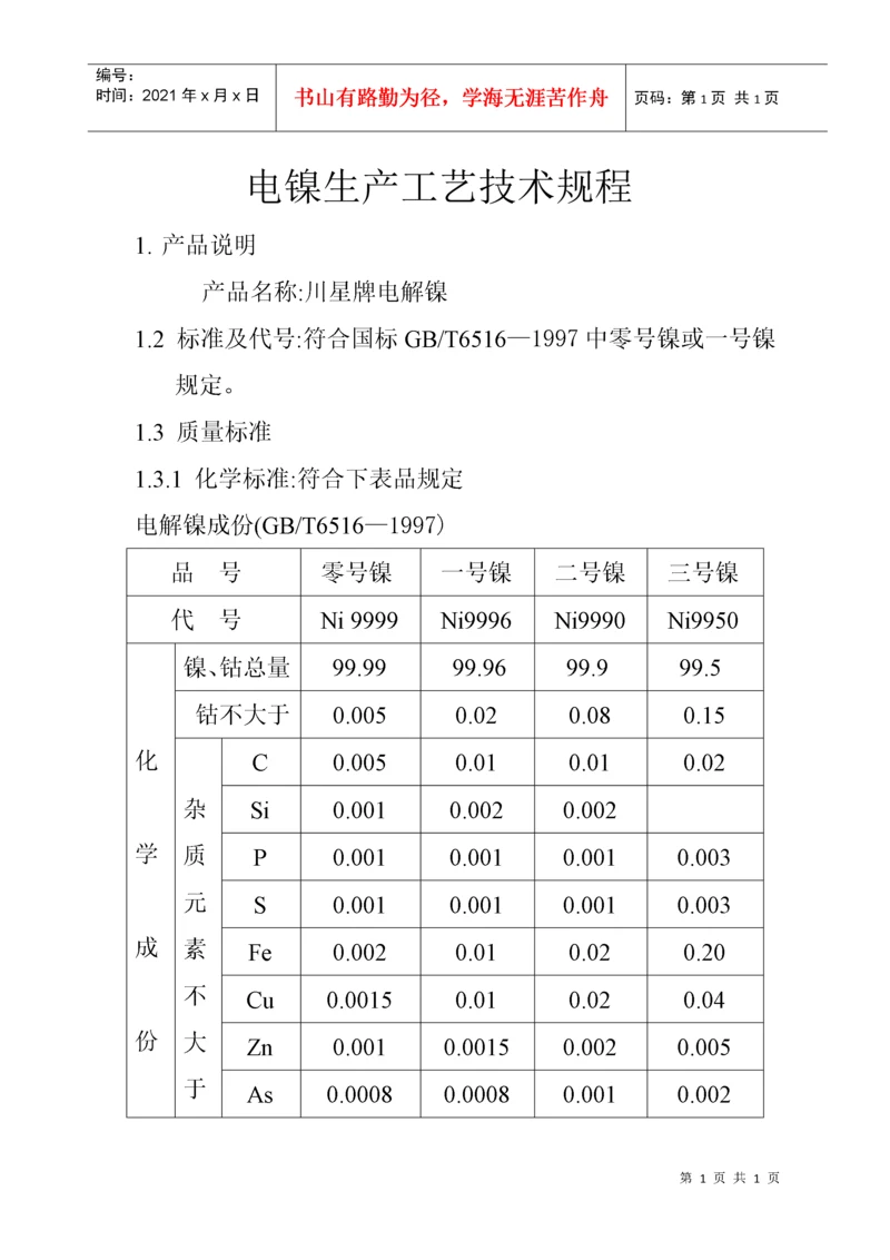 电镍生产工艺技术规程.docx