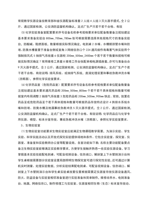 福建省普通初中实验室装备标准.docx