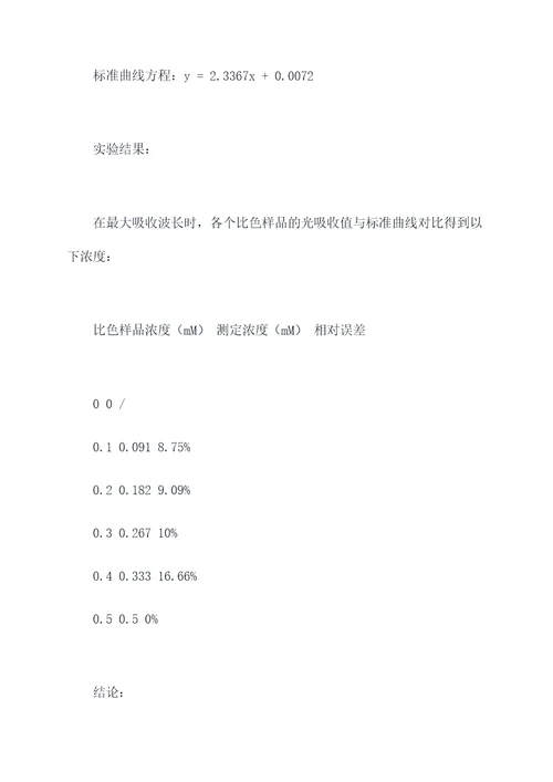 无机化学溶液实验报告