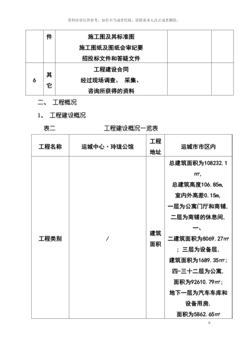 运城中心玲珑公馆施工组织设计模板.docx