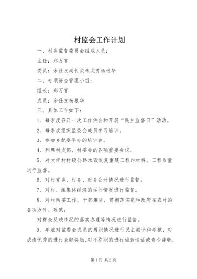 村监会工作计划 (2).docx