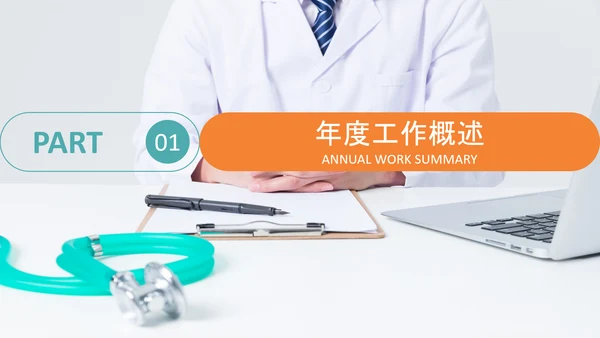 医疗医生团队医院工作总结汇报PPT模板