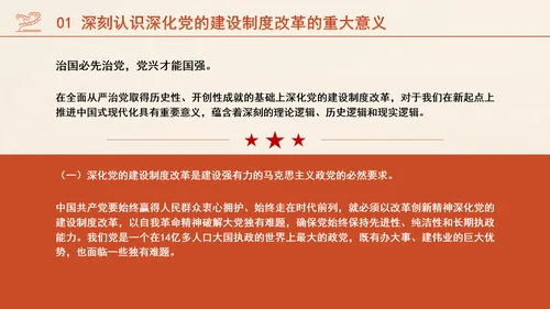 组织部学习贯彻党的二十届三中全会精神持之以恒深化党的建设制度改革PPT
