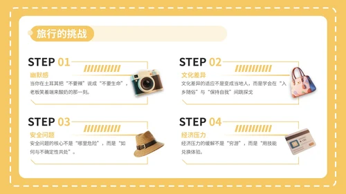 黄色3D风8月旅游攻略PPT模板