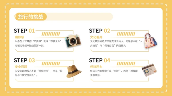 黄色3D风8月旅游攻略PPT模板