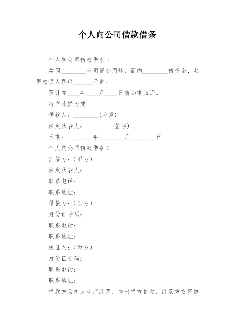 个人向公司借款借条.docx