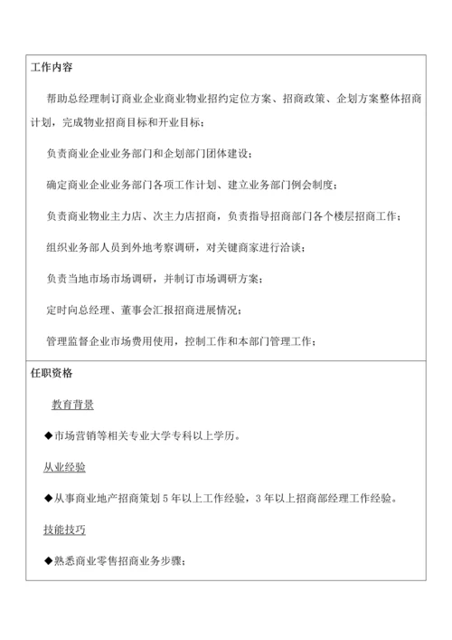 商管公司各岗位基础职责的制定拟稿.docx