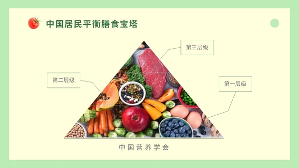 绿色简约蔬菜水果饮食与健康知识培训ppt健康饮食