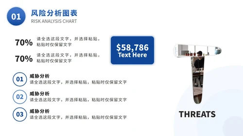 SWOT风险分析图表数据报表PPT模版