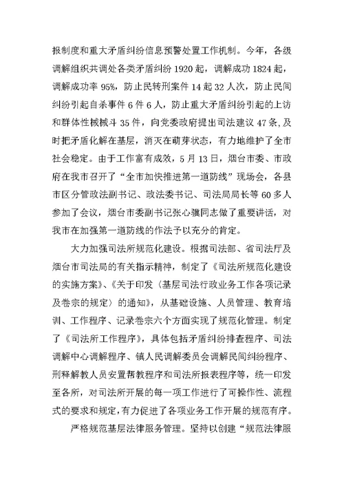 XX市司法局工作总结