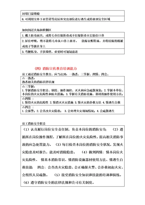 消防安全四个能力三提示一懂三会培训