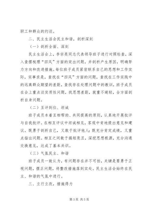 民主生活会专项报告.docx