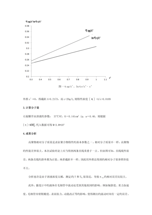 2023年粘度法测定水溶性高聚物分子量实验报告.docx