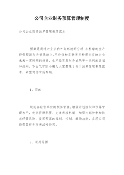 公司企业财务预算管理制度.docx