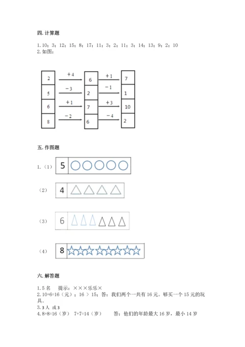 小学一年级上册数学期末测试卷附参考答案【轻巧夺冠】.docx