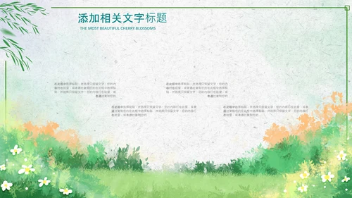 绿色小清新清明节文化习俗介绍主题班会ppt模板