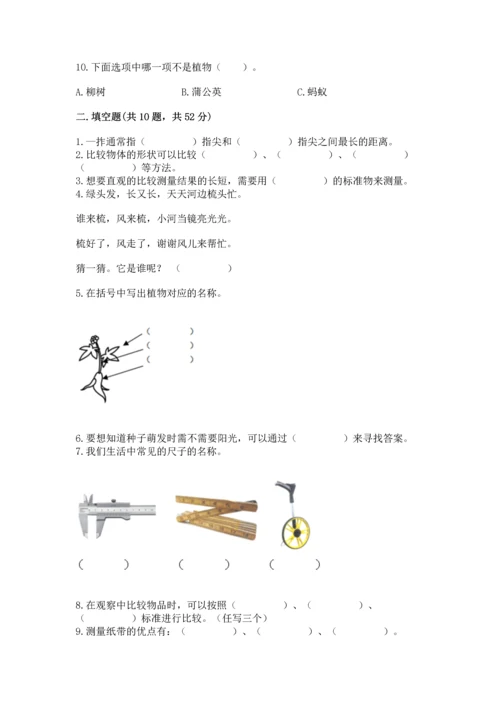 教科版一年级上册科学期末测试卷精品（模拟题）.docx