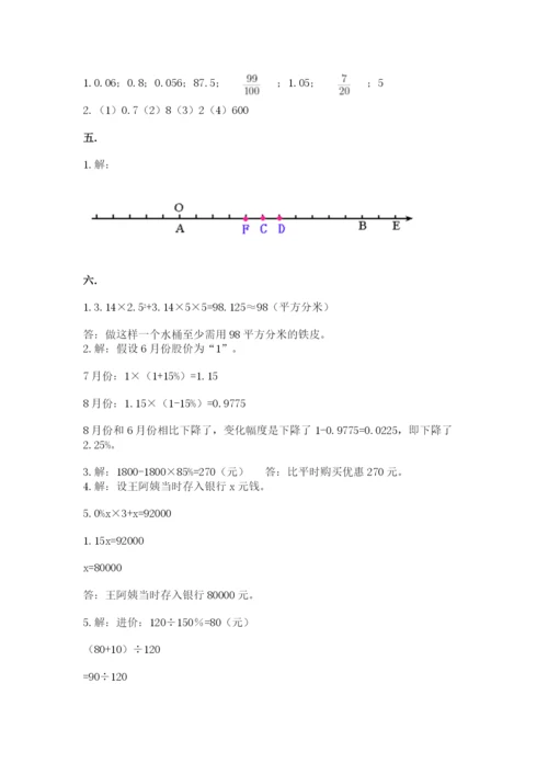 人教版六年级数学小升初试卷及参考答案ab卷.docx