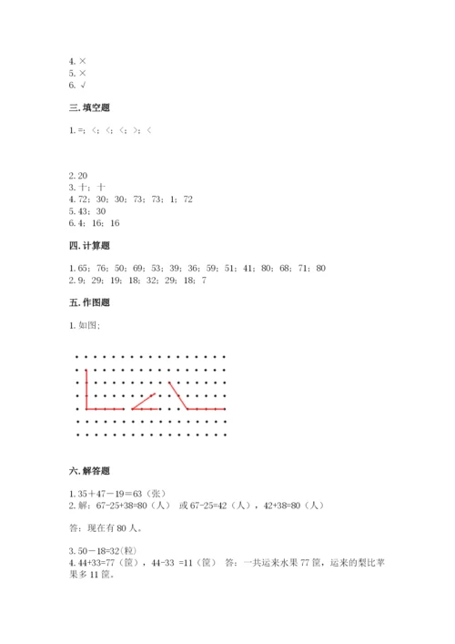 人教版二年级上册数学期中考试试卷及参考答案一套.docx