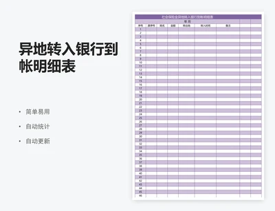 异地转入银行到帐明细表