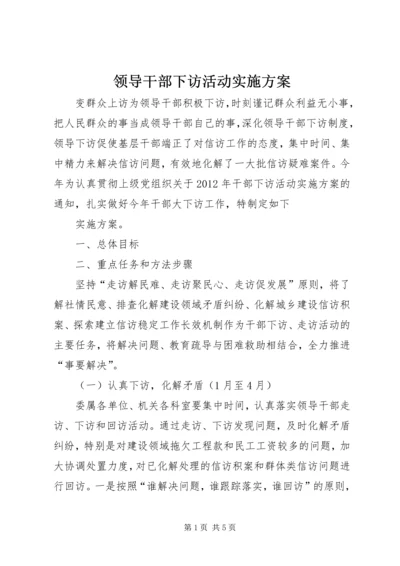 领导干部下访活动实施方案.docx