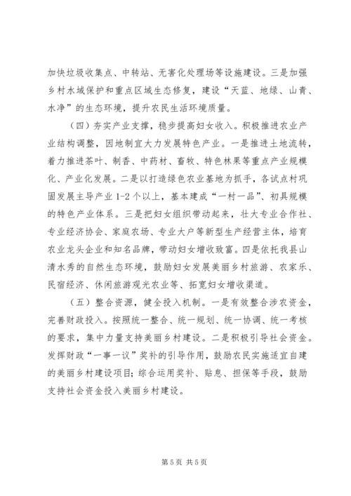 关于发挥妇联组织优势推动美丽乡村建设的思考 (3).docx