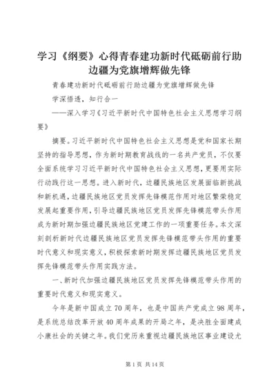 学习《纲要》心得青春建功新时代砥砺前行助边疆为党旗增辉做先锋.docx