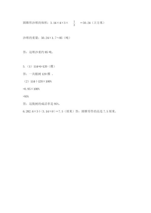 人教版六年级下册数学期末测试卷附答案【巩固】.docx