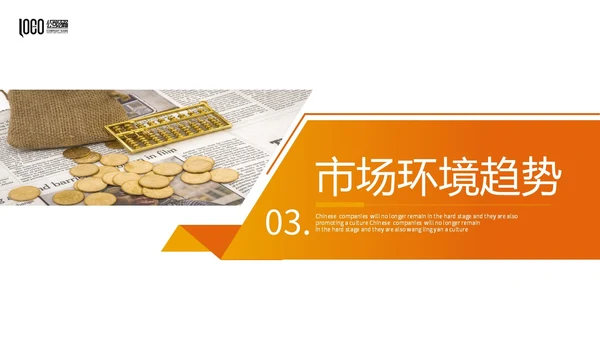 商务风黄桔色形状金融行业理财投资融资商务通用PPT