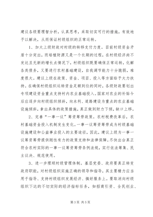 关于促进村级组织正常运转的建议 (4).docx
