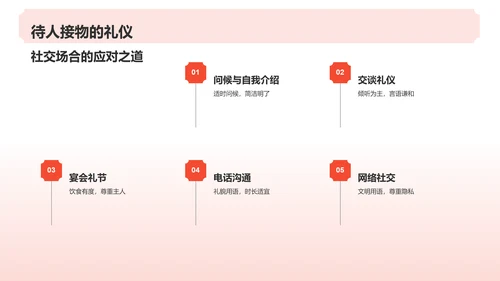 红色水墨风文化礼仪PPT模板