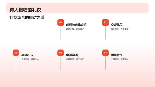 红色水墨风文化礼仪PPT模板