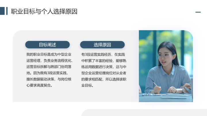 通用版大学生求职个人综合展示职业生涯规划（运营方向）PPT