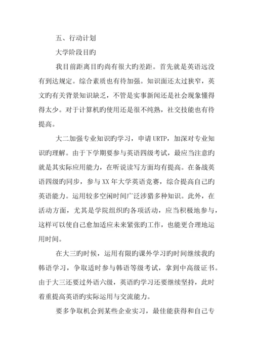 年生物科学专业大学生职业生涯规划书.docx
