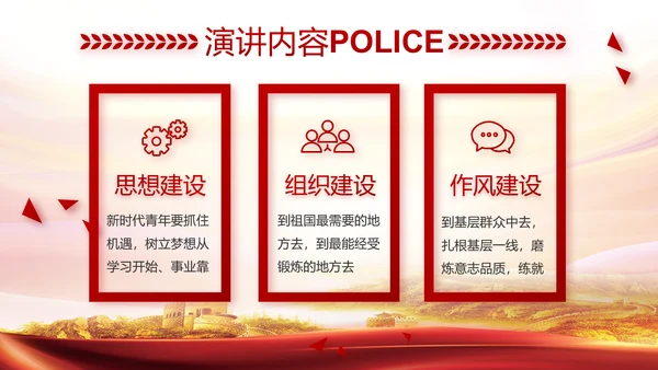 红色大公安民警守纪律讲规矩动态泡腾片模板