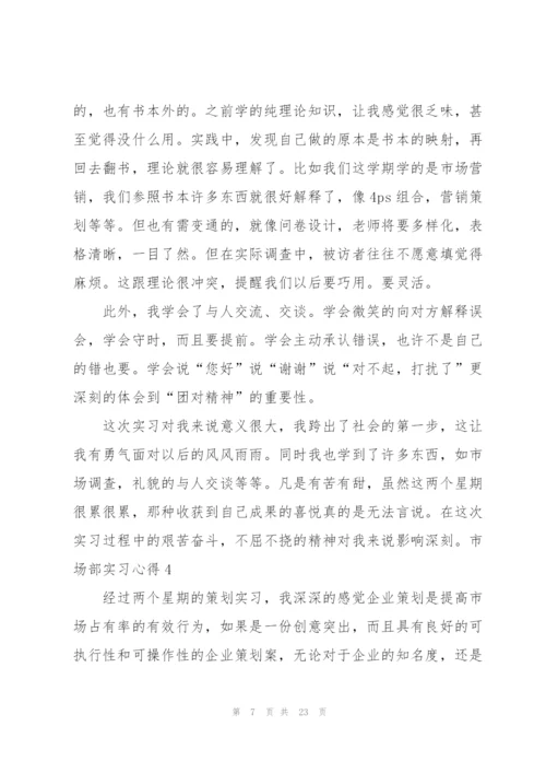 市场部实习心得范文10篇.docx