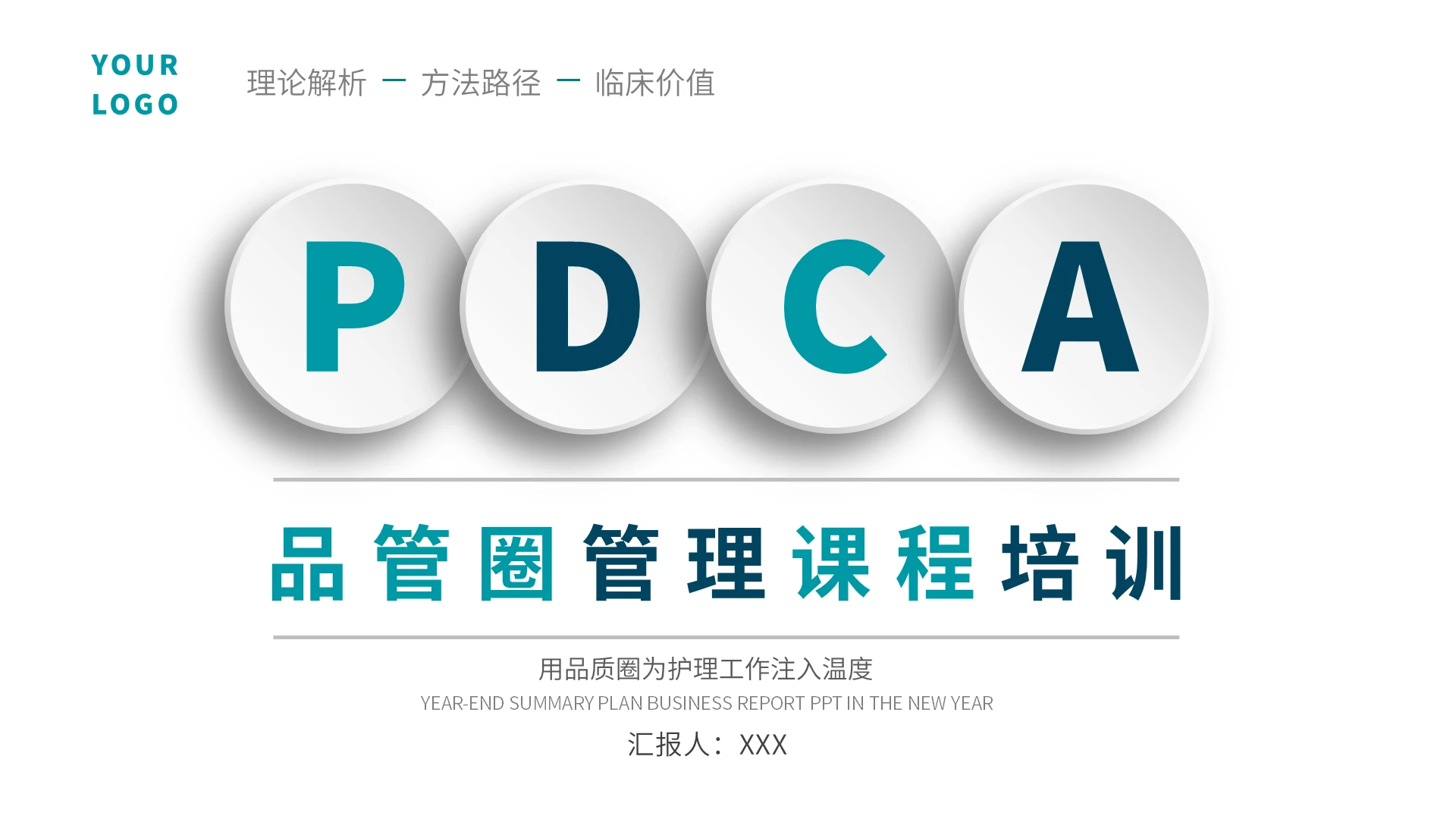 绿色医院护理PDCA循环品管圈培训PPT模板