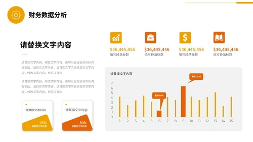 商务风黄桔色形状金融行业理财投资融资商务通用PPT