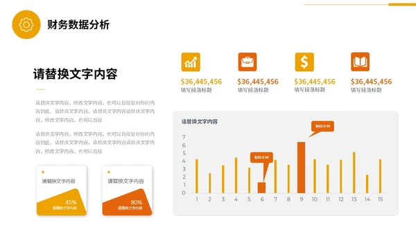 商务风黄桔色形状金融行业理财投资融资商务通用PPT