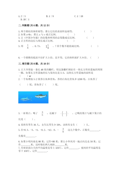 儋州市六年级下册数学期末测试卷推荐.docx